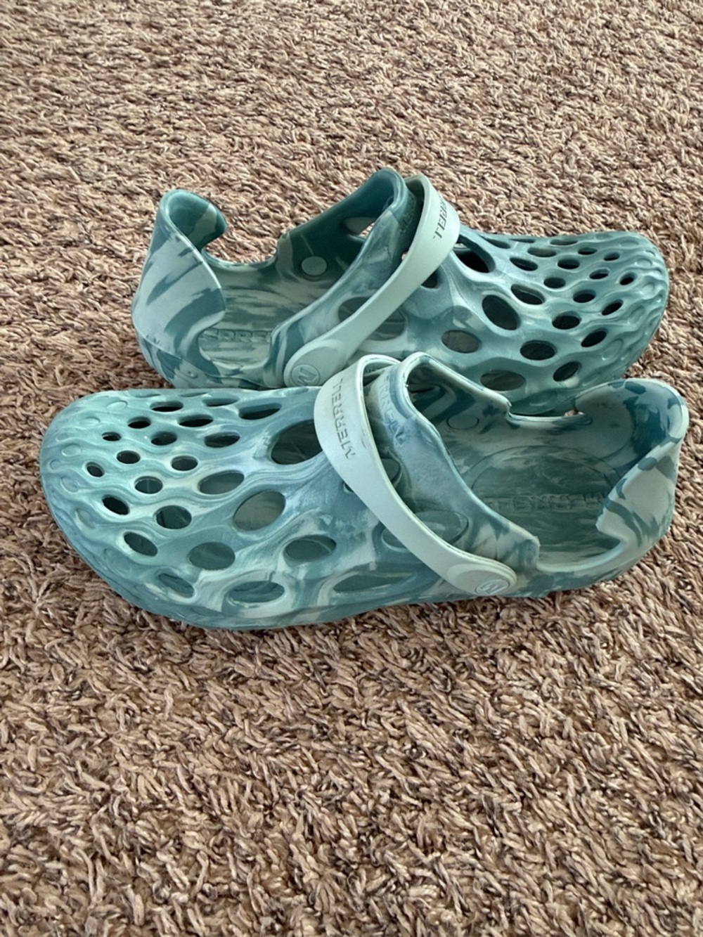 Merrell Kids Teal Marbled Vent Foam Clog Sandals